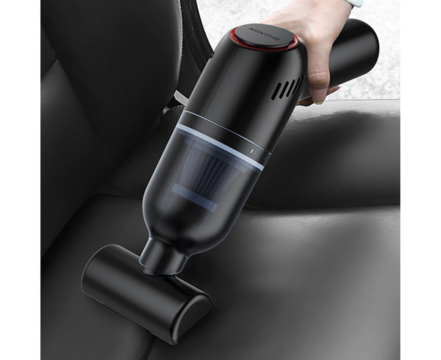 Car Vacuum Cleaner Wireless Strong Suction ABS Low Noise One Hand Operation Dust Remover for Auto Black