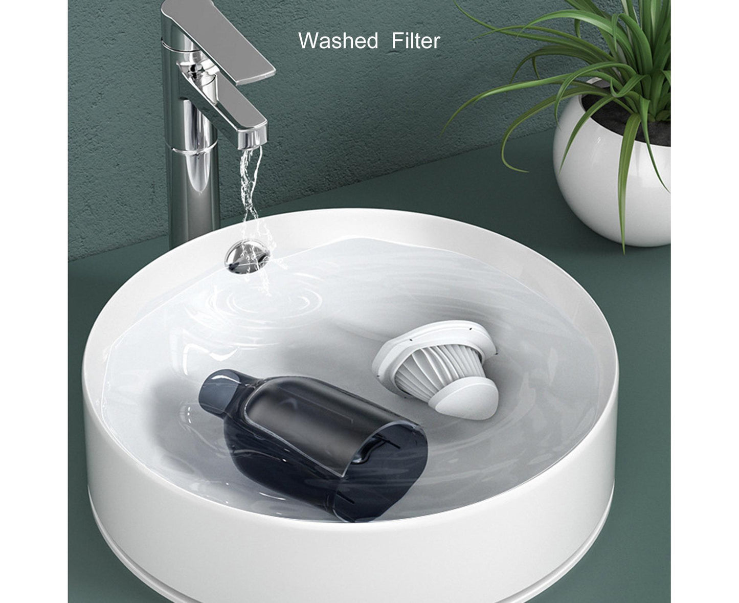 Car Vacuum Cleaner Wireless Strong Suction ABS Low Noise One Hand Operation Dust Remover for Auto Black