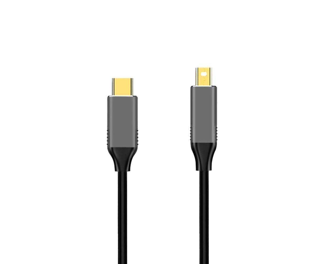 USB Type C to Mini DisplayPort DP 4K 6FT Cable Adapter Converter for MacBook Black
