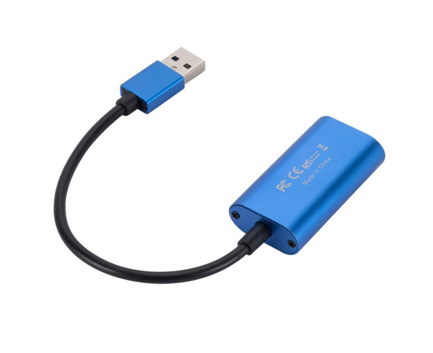 Video Capture Card Portable High Resolution Low Latency HDMI-compatible to USB 3.0 Game Capture Device for Live Streaming Blue