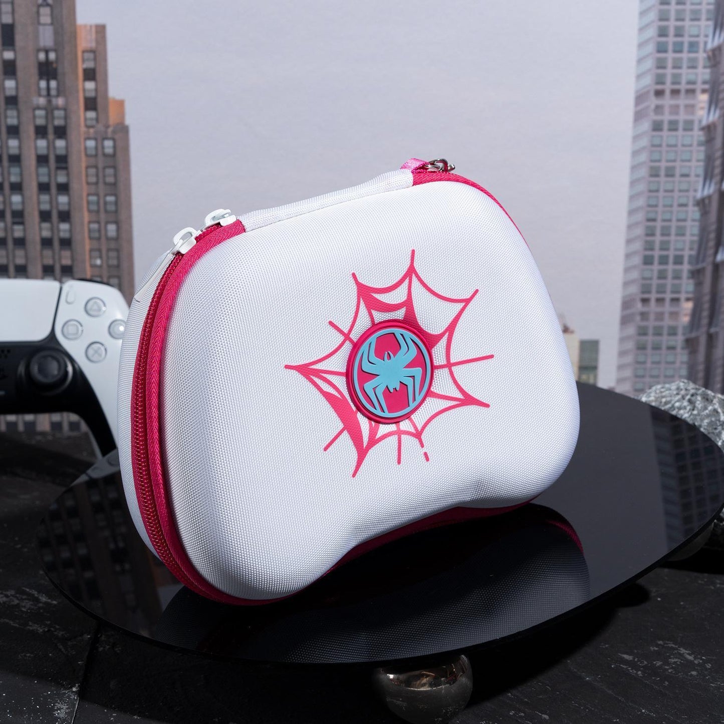 Gaming Controller Travel Carrying Case Compatible with Playstation 5 Wireless Controllers. Protective Storage Holder Bag Cover for PS5 Console (Box Only)-White