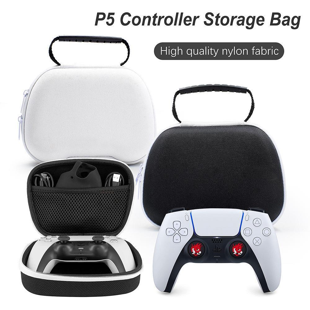 Gaming Controller Travel Carrying Case Compatible with Playstation 5 Wireless Controllers. Protective Storage Holder Bag Cover for PS5 Console (Box Only)-Blue