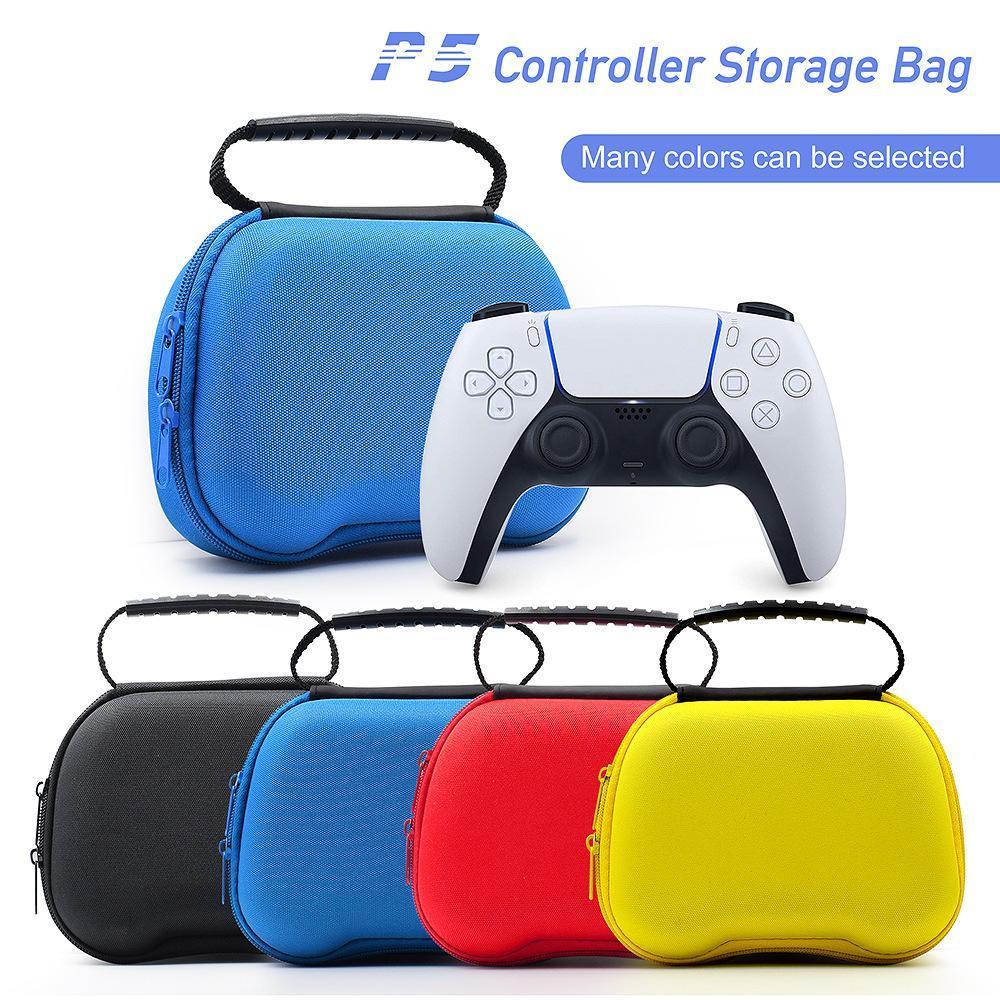 Gaming Controller Travel Carrying Case Compatible with Playstation 5 Wireless Controllers. Protective Storage Holder Bag Cover for PS5 Console (Box Only)-White & Black