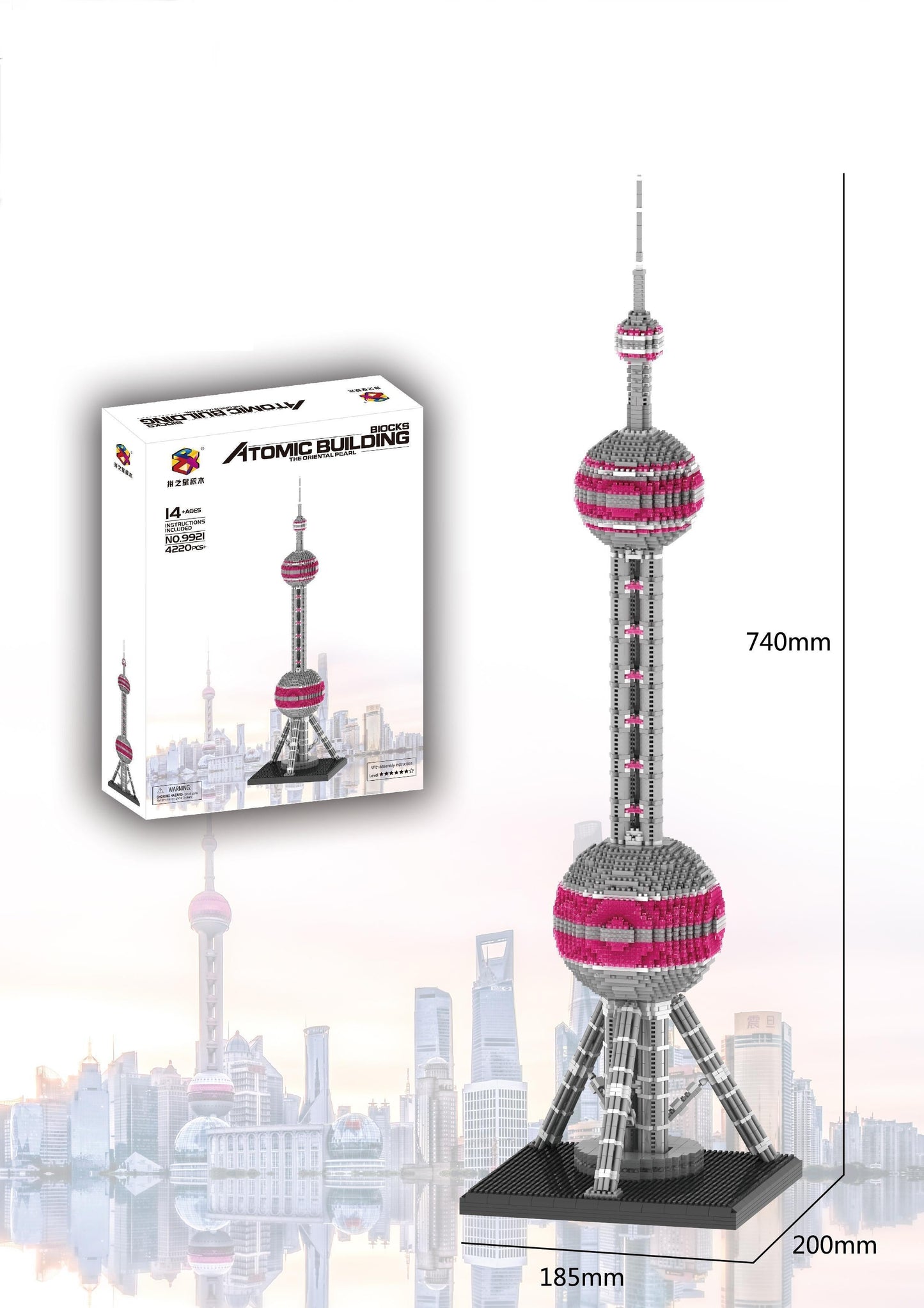 4220 Pcs Oriental Pearl TV Tower Building Blocks Toys DIY Assemble Toys kits Model Kits