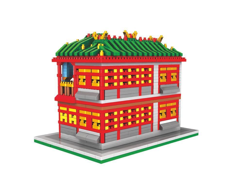 Pub Building Blocks Set Toys Creative Design High Quality Materials 1800PCS