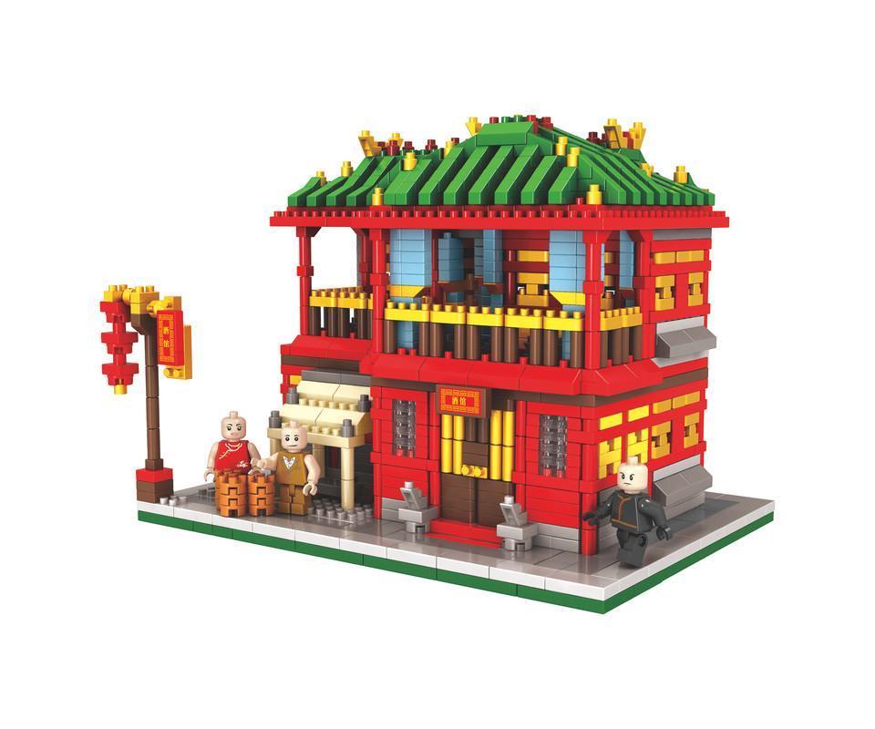 Pub Building Blocks Set Toys Creative Design High Quality Materials 1800PCS