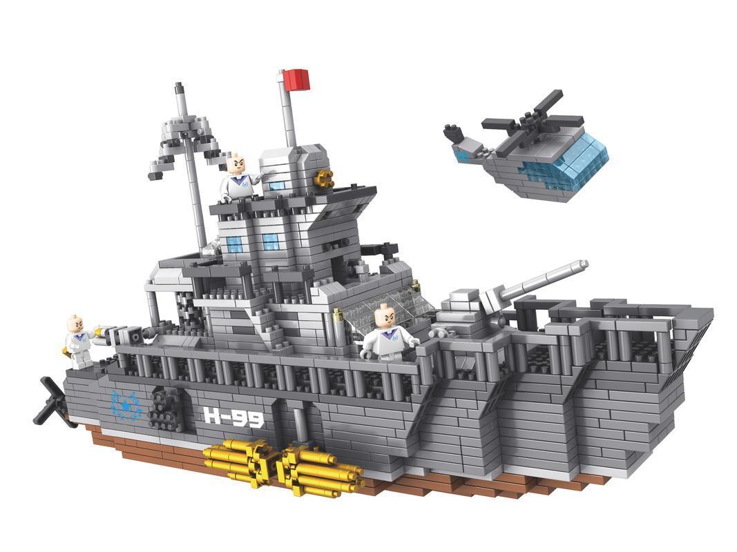 Military Aircraft Carrier Building Blocks Toys DIY Model Micro Building Blocks 1680PCS