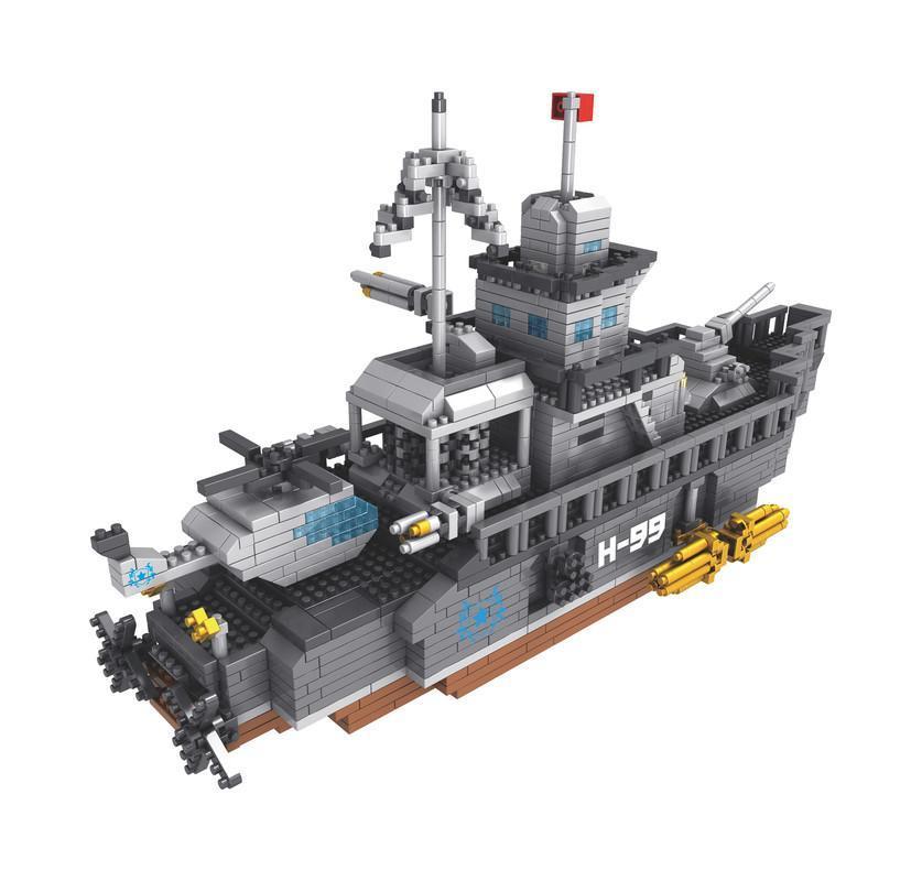 Military Aircraft Carrier Building Blocks Toys DIY Model Micro Building Blocks 1680PCS