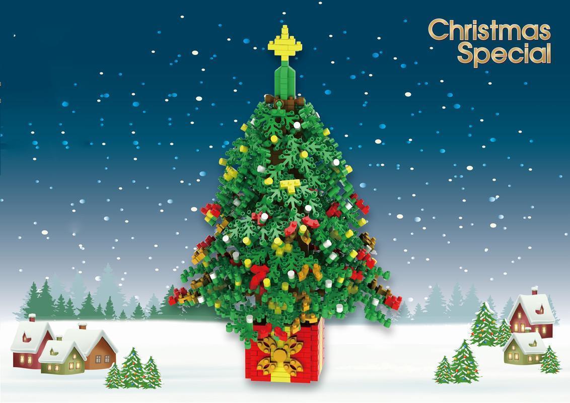 Christmas Scene Building Blocks Set Santa Claus Building Blocks Set 2490PCS