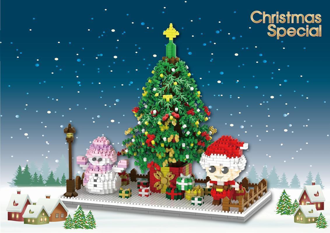 Christmas Scene Building Blocks Set Santa Claus Building Blocks Set 2490PCS