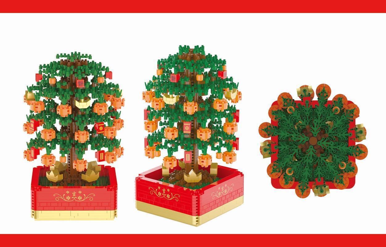 Fortune Tree Building Blocks Set Ideal for Home Decoration Relaxation 1600PCS