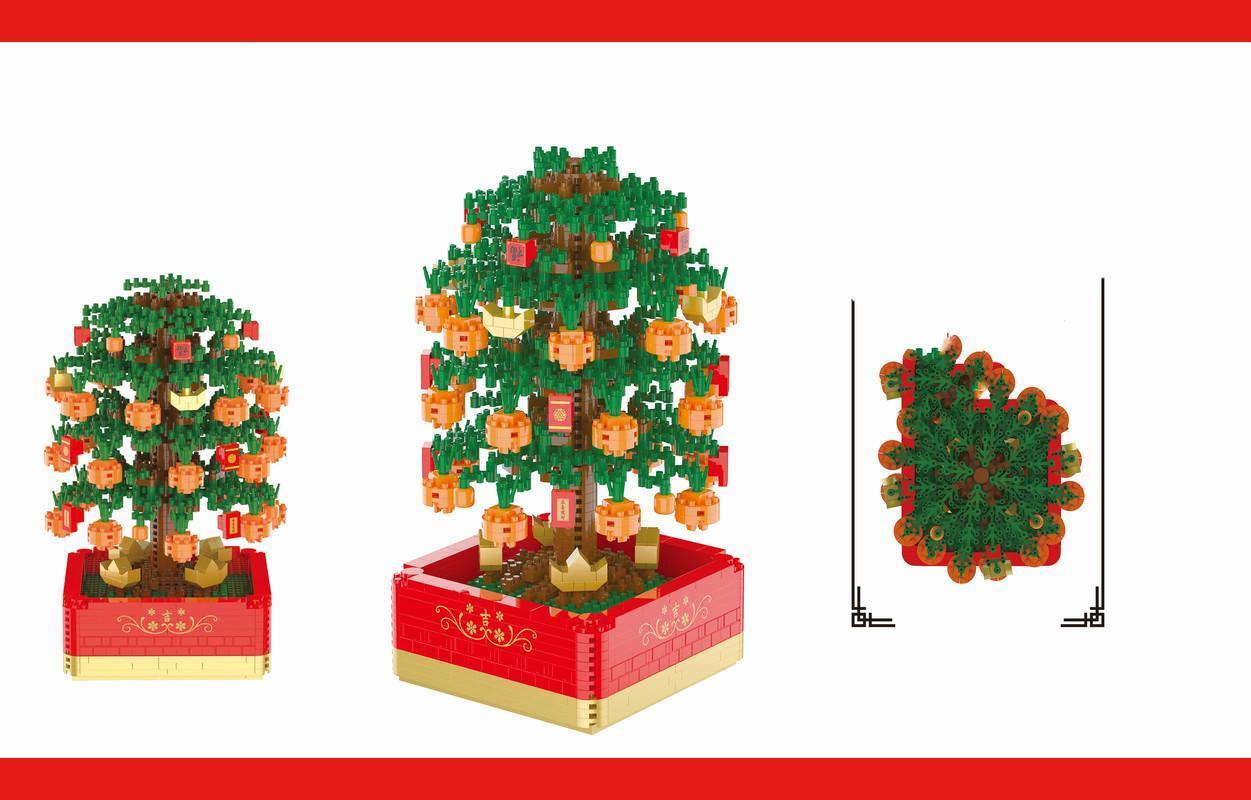 Fortune Tree Building Blocks Set Ideal for Home Decoration Relaxation 1600PCS