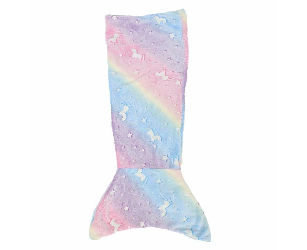 Blue Pink Mermaid Blanket Glow in The Dark Sleeping Bag Babies Birthday Gift Daughte