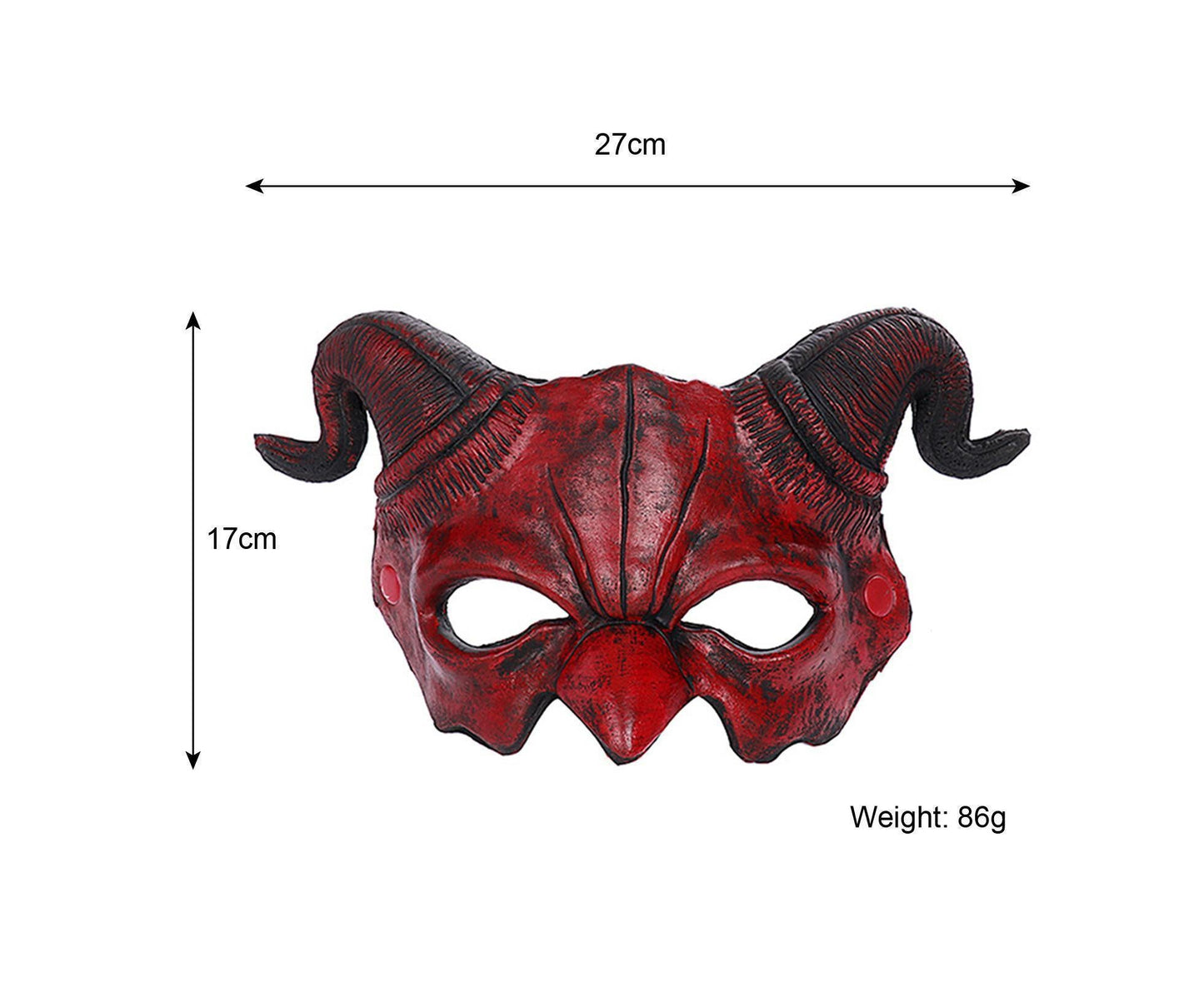 Halloween Masquerade Devil Mask Unique Scary Half Face Ram Horn Devil Mask for Halloween Costume Supplies