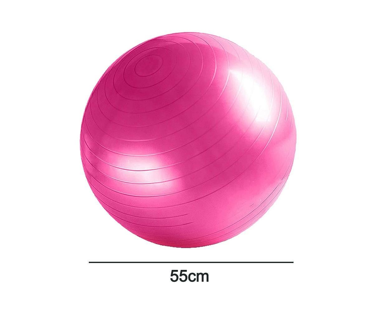 Exercise Ball, Yoga Ball Chair with Quick Pump, Stability Fitness Ball for Birthing & Core Strength Training & Physical Therapy - Pink