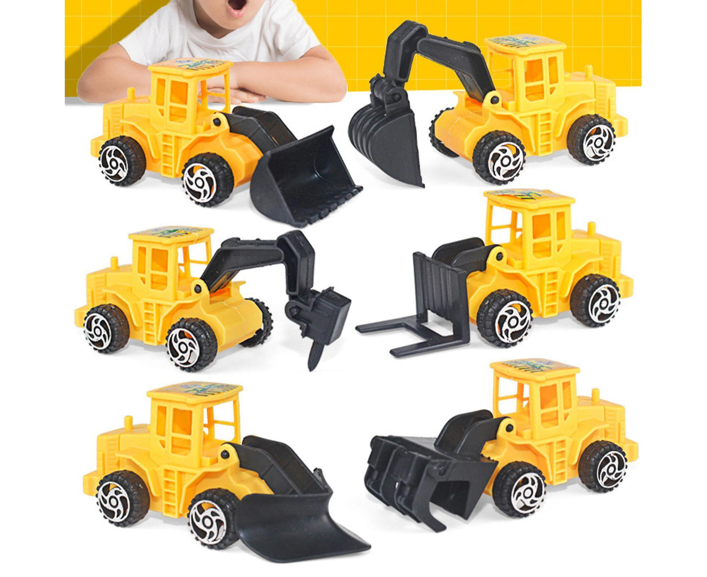 1 Set Vehicles Truck Toys Real-looking Smooth Edge Ornamental Boy and Girls Construction Car Toys for Gift