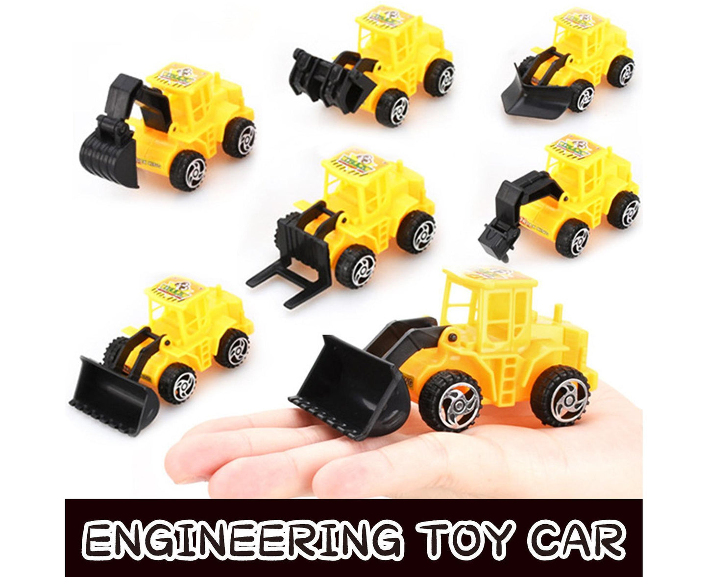 1 Set Vehicles Truck Toys Real-looking Smooth Edge Ornamental Boy and Girls Construction Car Toys for Gift