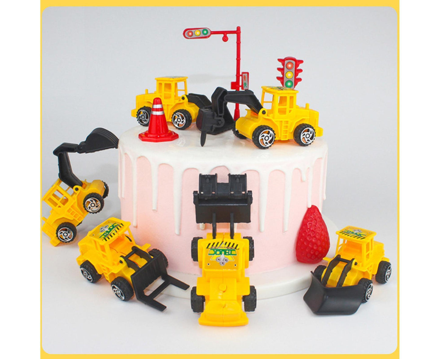 1 Set Vehicles Truck Toys Real-looking Smooth Edge Ornamental Boy and Girls Construction Car Toys for Gift