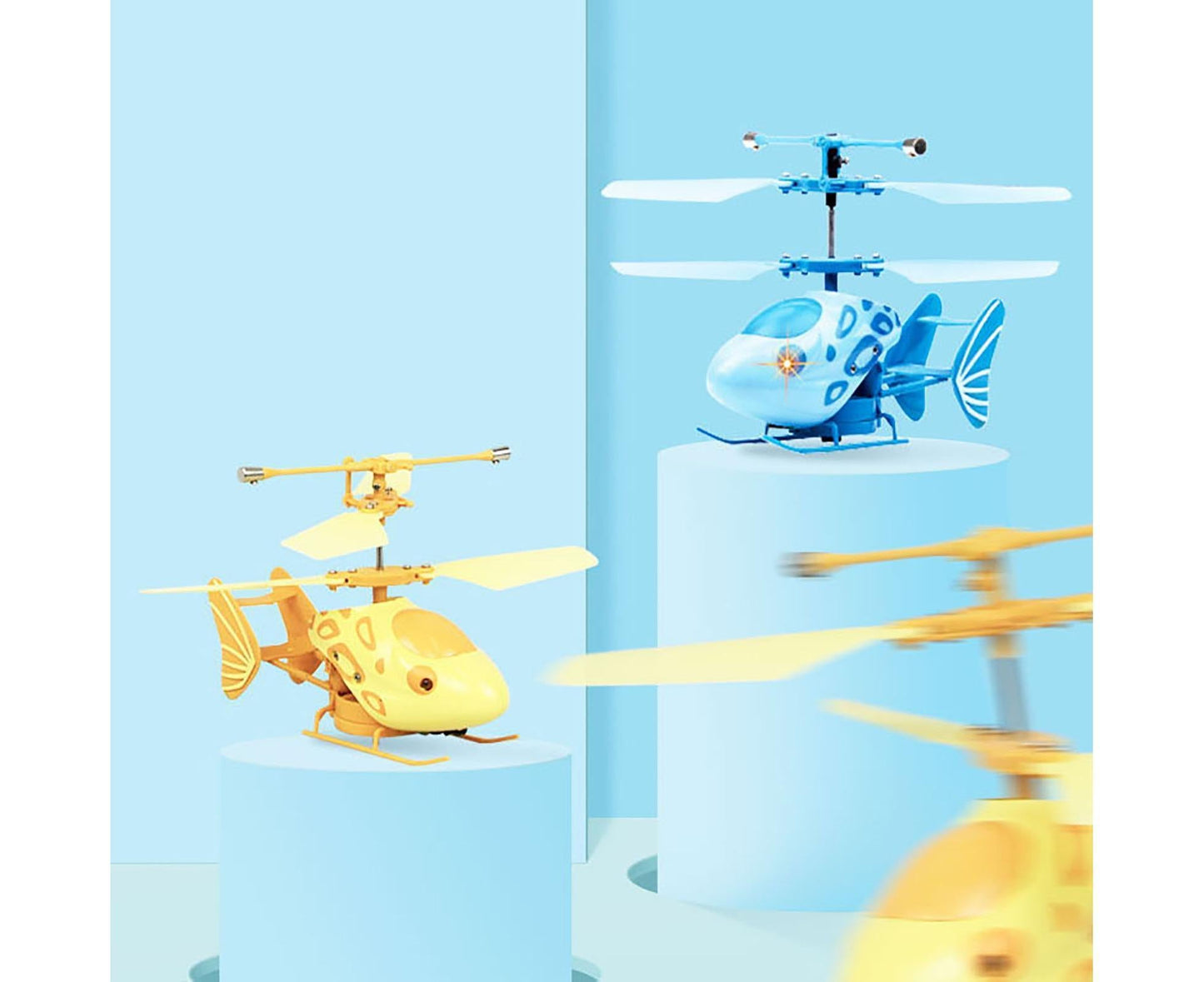 2.4GHz 2CH Mini RC Infrared Induction Helicopter Light Gyro Drone Model Boy and Girls Toy Yellow