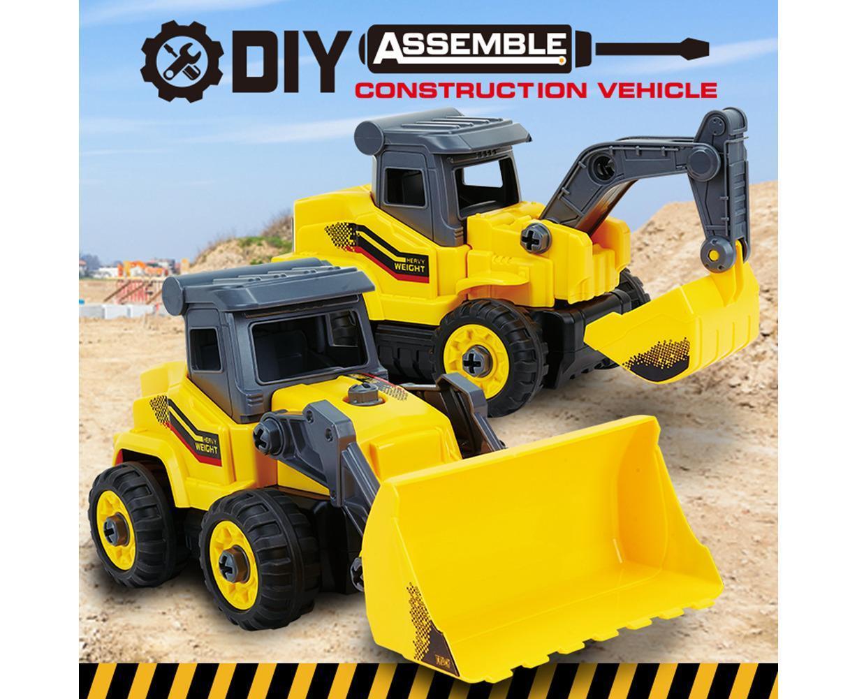 2.4GHz Remote Control DIY Assemble Bulldozer Excavator RC Car Boy and Girls Boy and Girl Toy