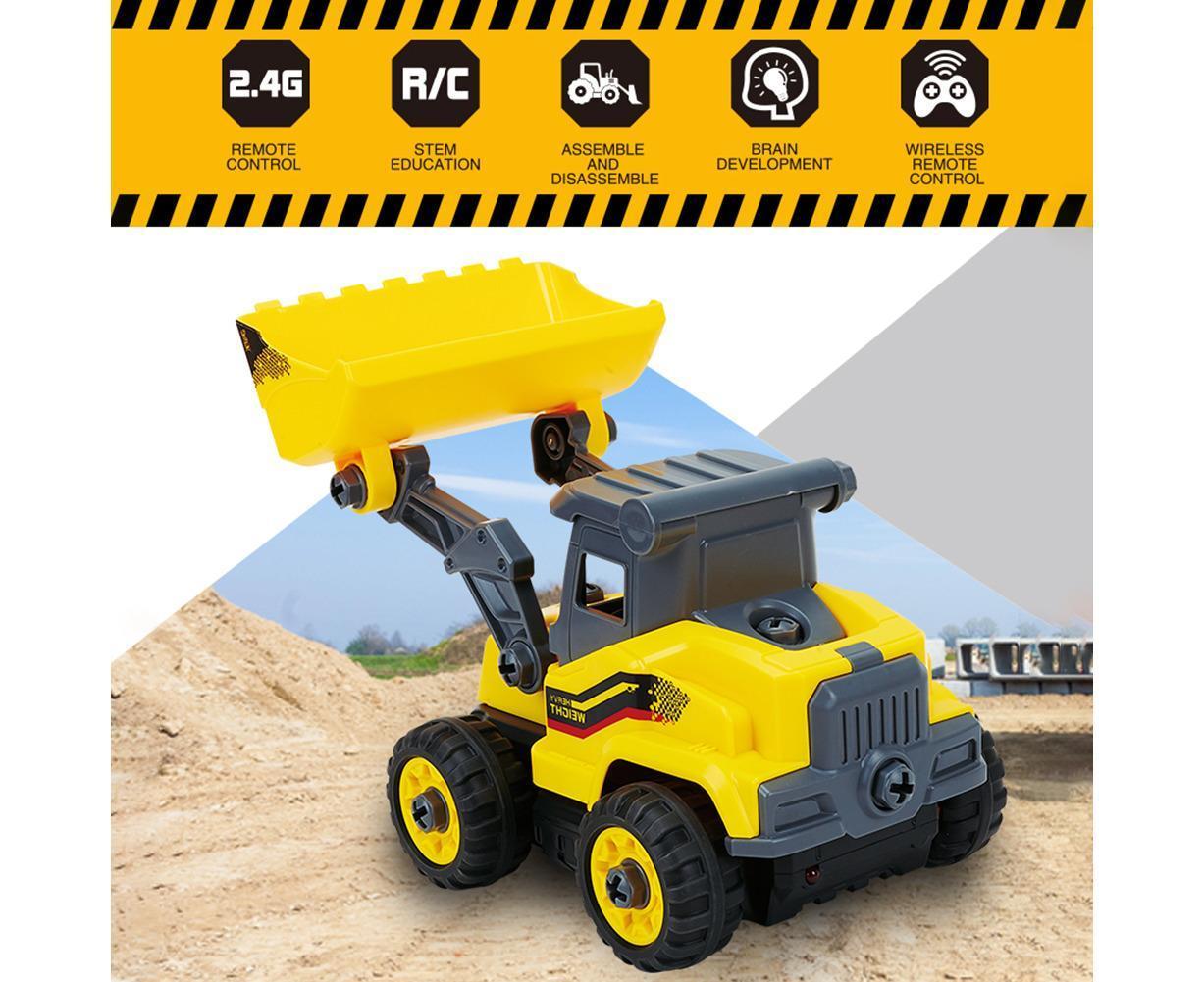 2.4GHz Remote Control DIY Assemble Bulldozer Excavator RC Car Boy and Girls Boy and Girl Toy