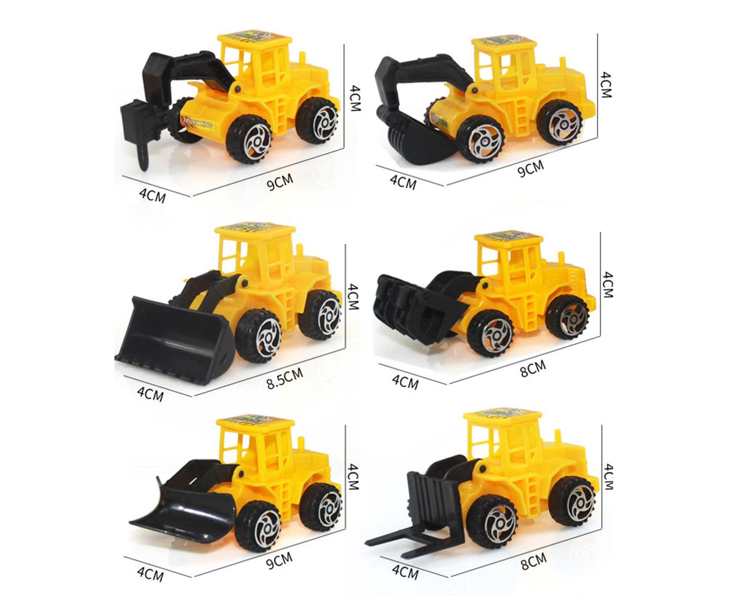 6Pcs Construction Car Movable Joint Parent-Boy and Girl Interaction ABS Mini Engineering Car Models for Fun