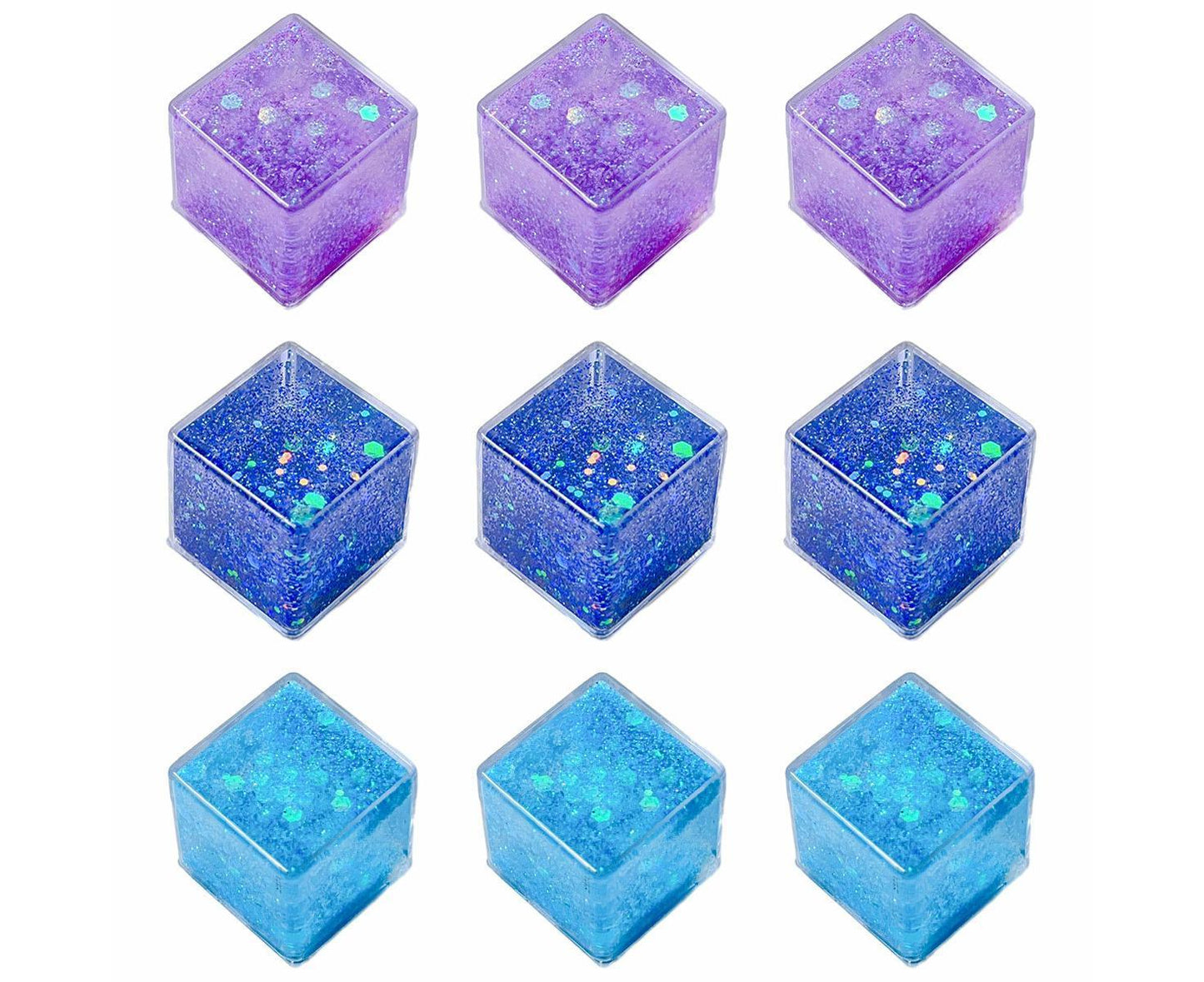 9Pcs Calming Relaxing Water Toy For Boy and Girls And Adults, Home Office Desk Decor, Dynamic Sand, Purple+Dark Blue+Light Blue, 2.6*2.6*2.6cm