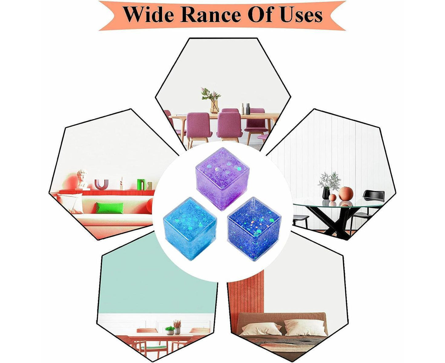 9Pcs Calming Relaxing Water Toy For Boy and Girls And Adults, Home Office Desk Decor, Dynamic Sand, Purple+Dark Blue+Light Blue, 2.6*2.6*2.6cm