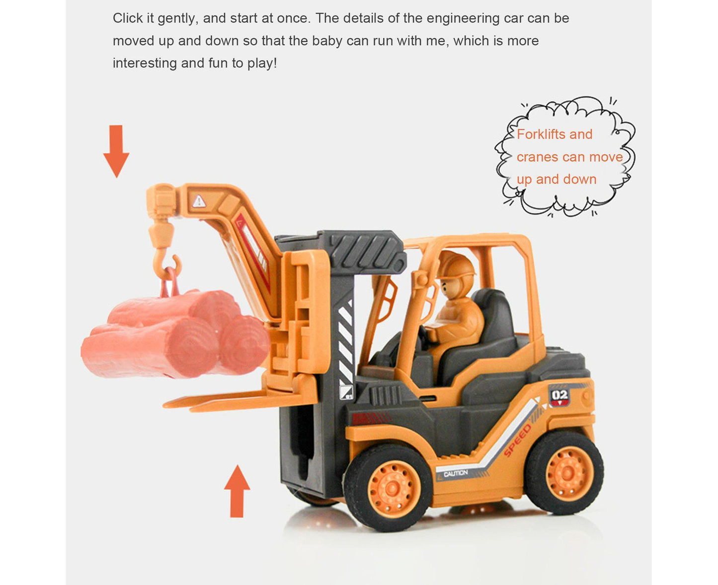 Car Model Lightweight Creative Plastic Press Inertial Engineering Vehicle for Boy and Girl