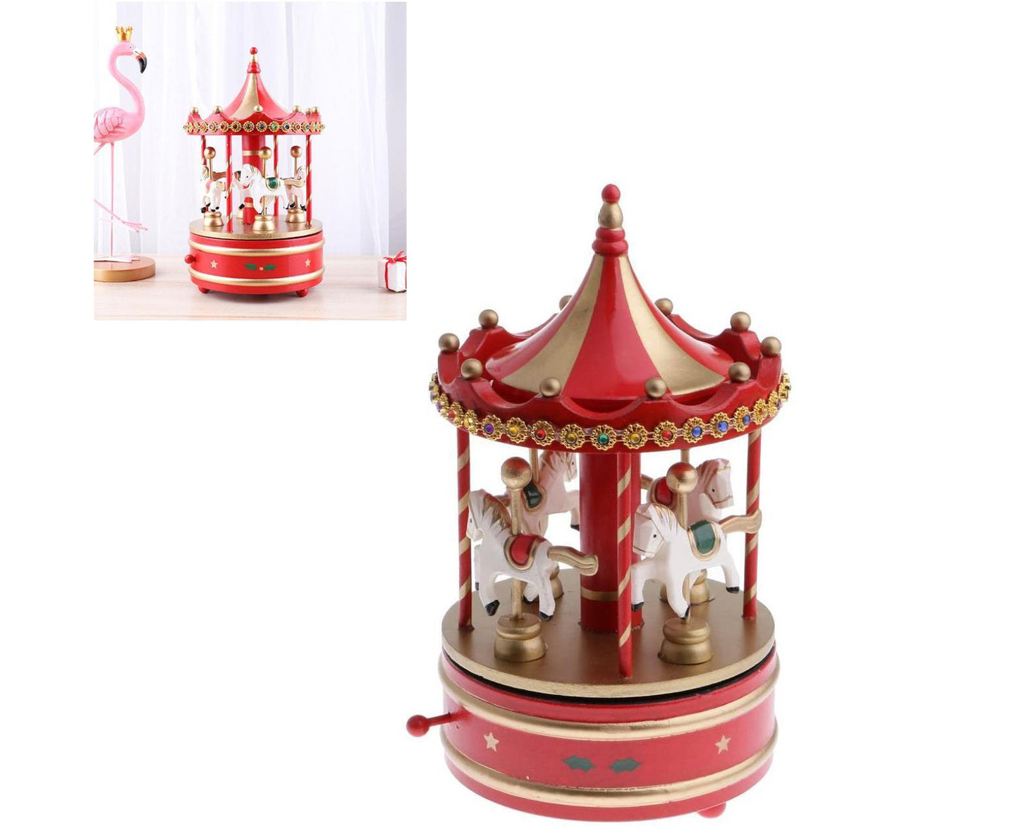 Carousel Music Box - Red Carousel Music Box - Red Carousel Music Box - Red