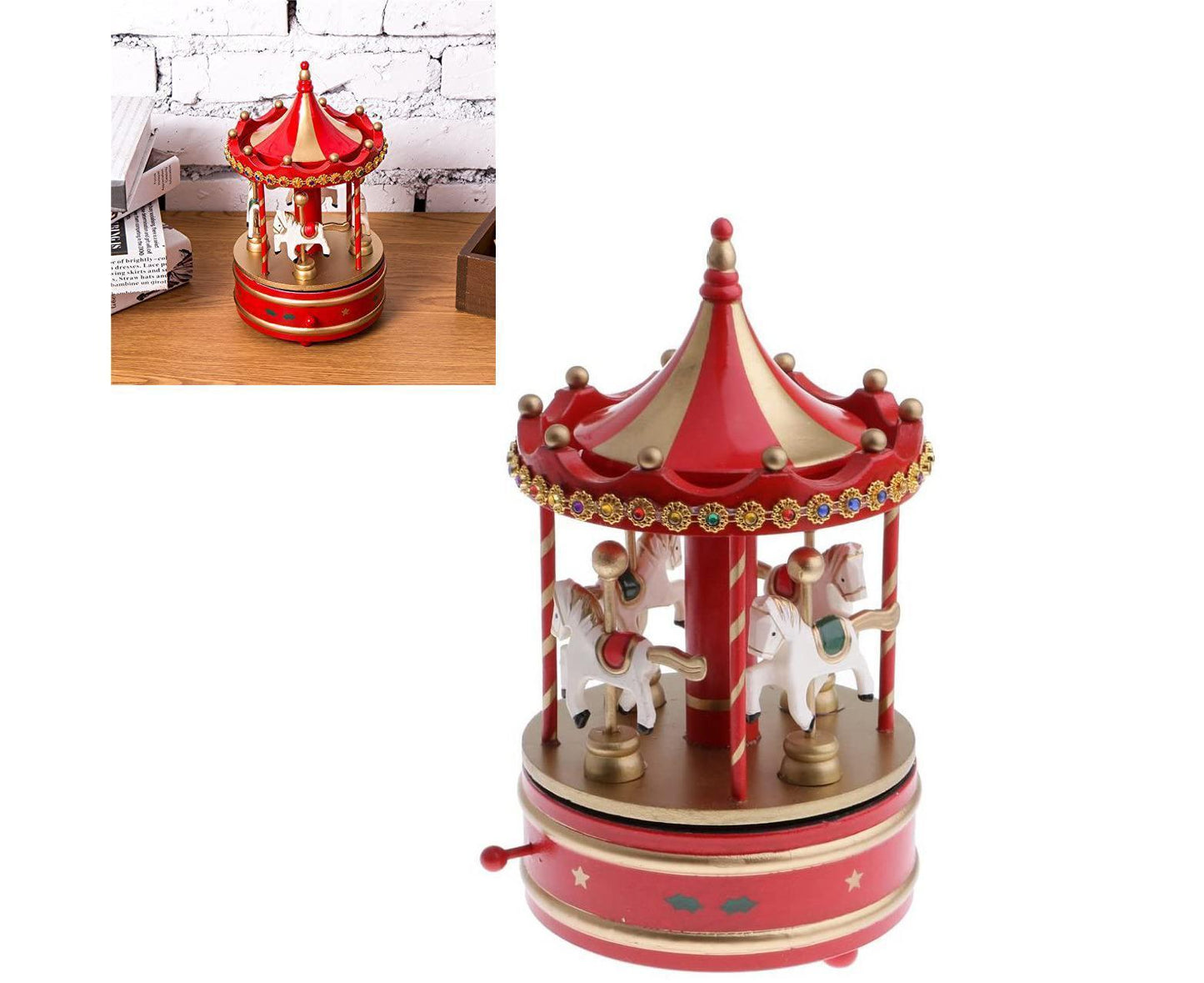 Carousel Music Box - Red Carousel Music Box - Red Carousel Music Box - Red