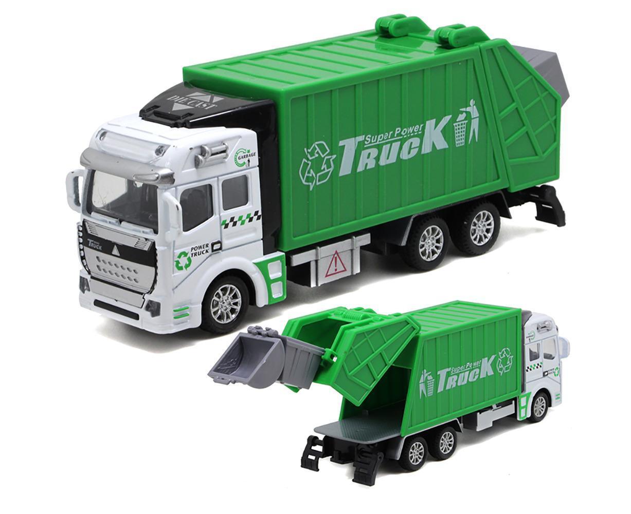 Mini 1/48 Garbage Truck Model with Trash Can Boy and Girls Boy and Girl Toys Birthday Gift Orange