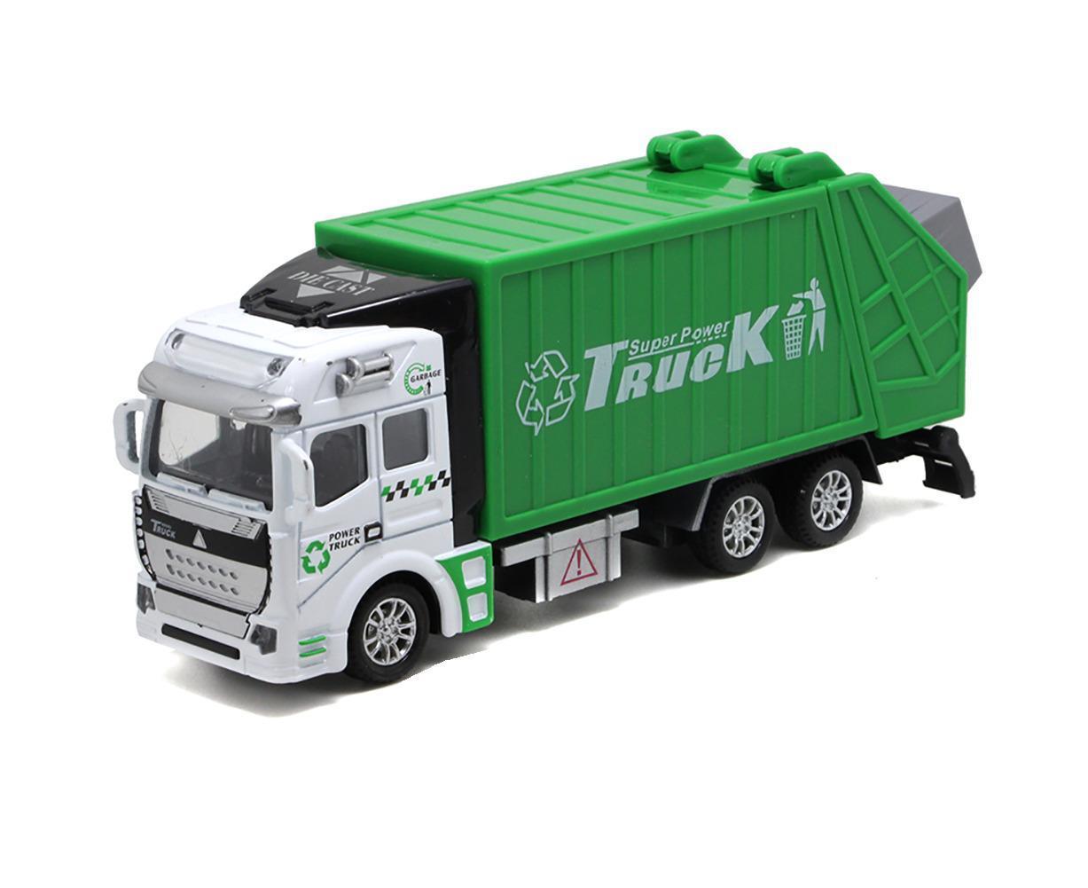 Mini 1/48 Garbage Truck Model with Trash Can Boy and Girls Boy and Girl Toys Birthday Gift Orange