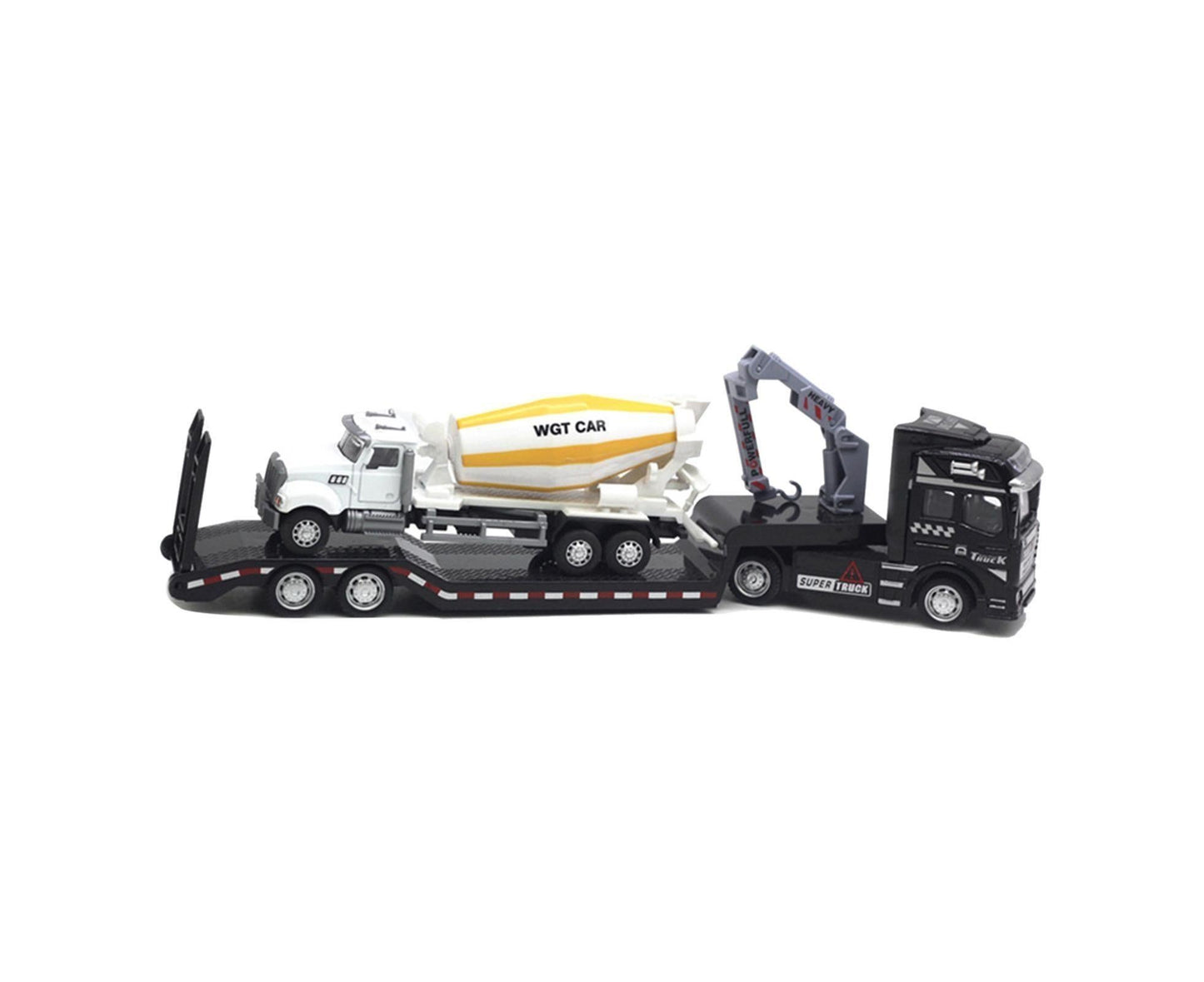 Pull-back Design Construction Trailer Model Moving Joints Detachable Head Construction Trailer Vehicle Model for Boy and Girls
