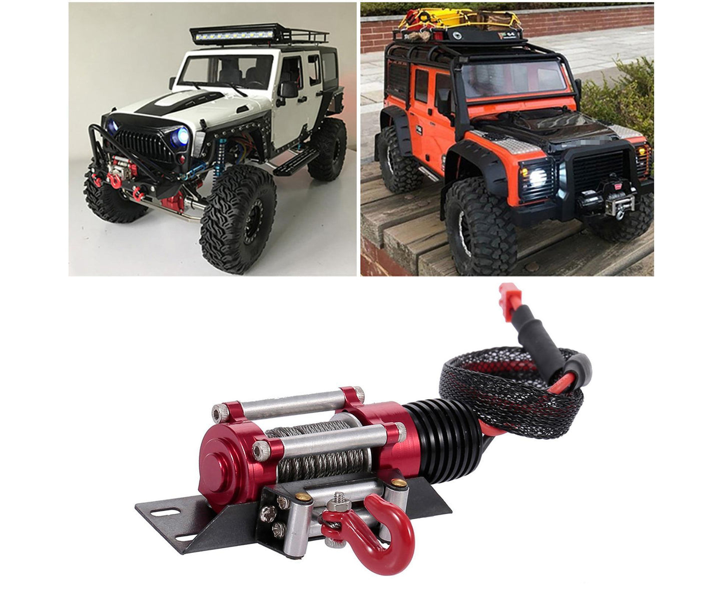 RC Car Winch Practical Durable Lightweight Creative Portable Replacement Metal 1/10 RC Car Automatic Crawler Winch Set