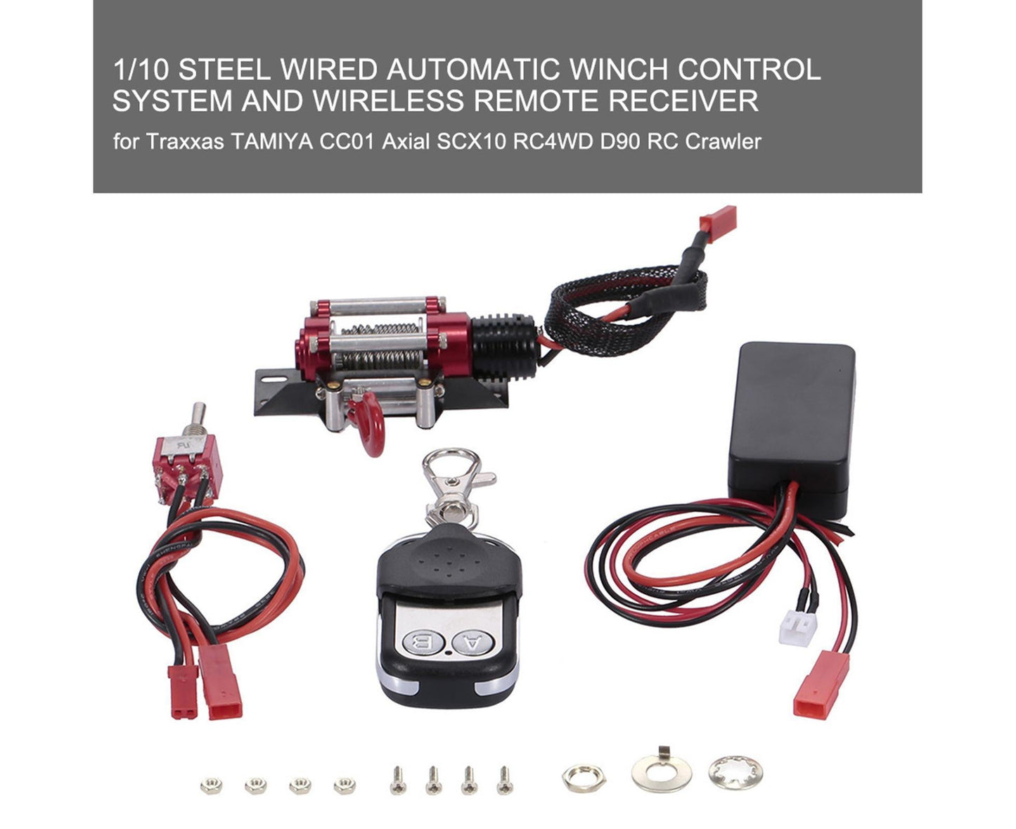 RC Car Winch Practical Durable Lightweight Creative Portable Replacement Metal 1/10 RC Car Automatic Crawler Winch Set