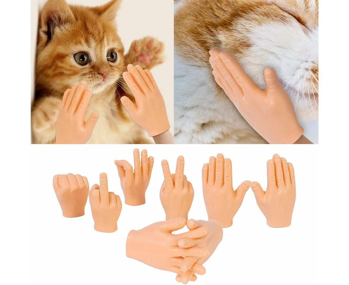 Tiny Finger Hands Novelty Toys,Adult Boy and Girl Party Small Hand Finger Fidget Finger Toys Hand Palm Finger Puppets(Scissors Hand)