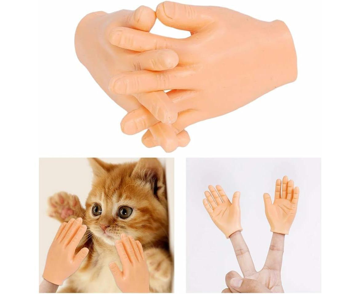 Tiny Finger Hands Novelty Toys,Adult Boy and Girl Party Small Hand Finger Fidget Finger Toys Hand Palm Finger Puppets(Scissors Hand)