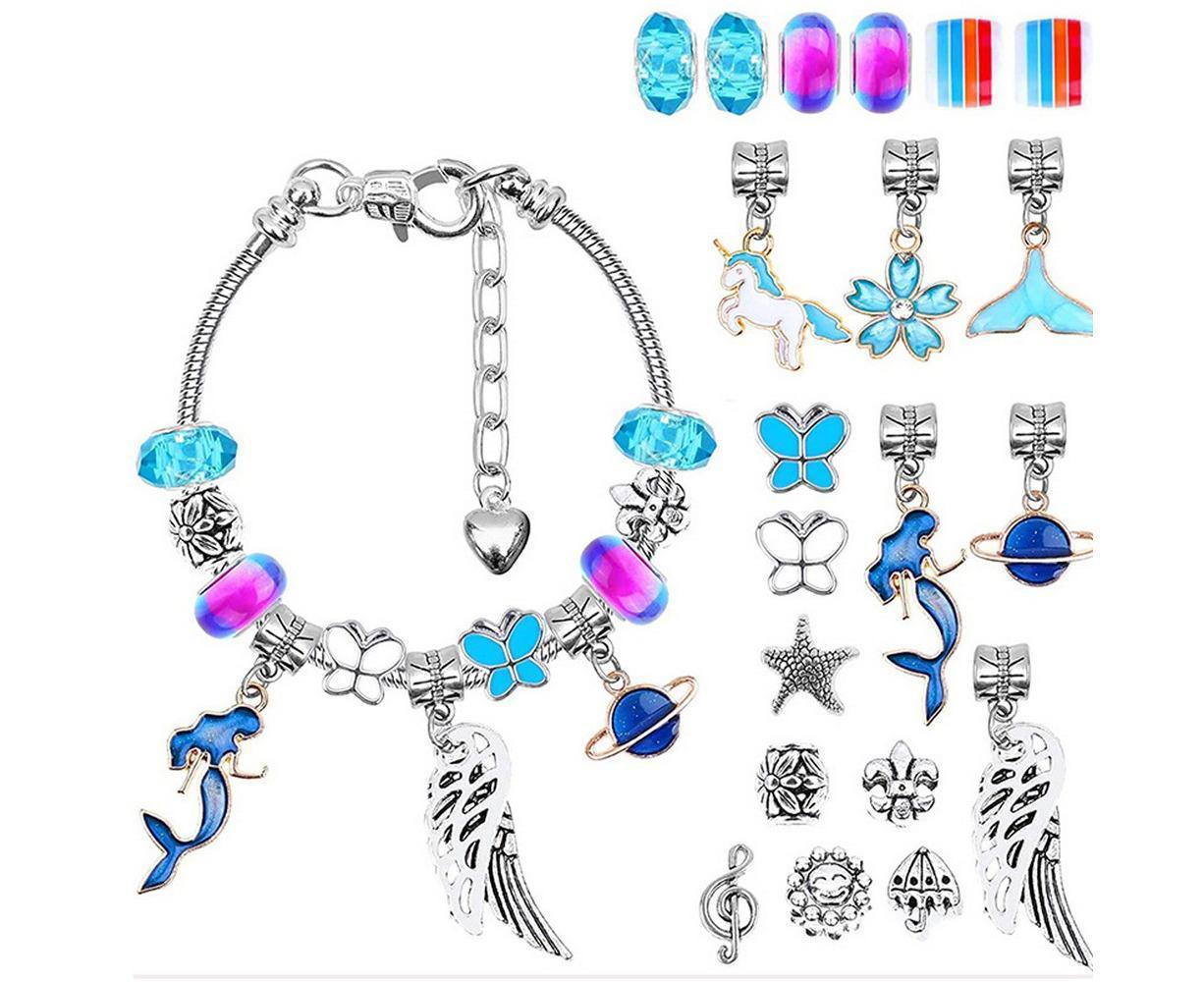 112pcs DIY Charm Jewelry Beads Crafts Bracelet Making Kit Gifts for Girls Xmas