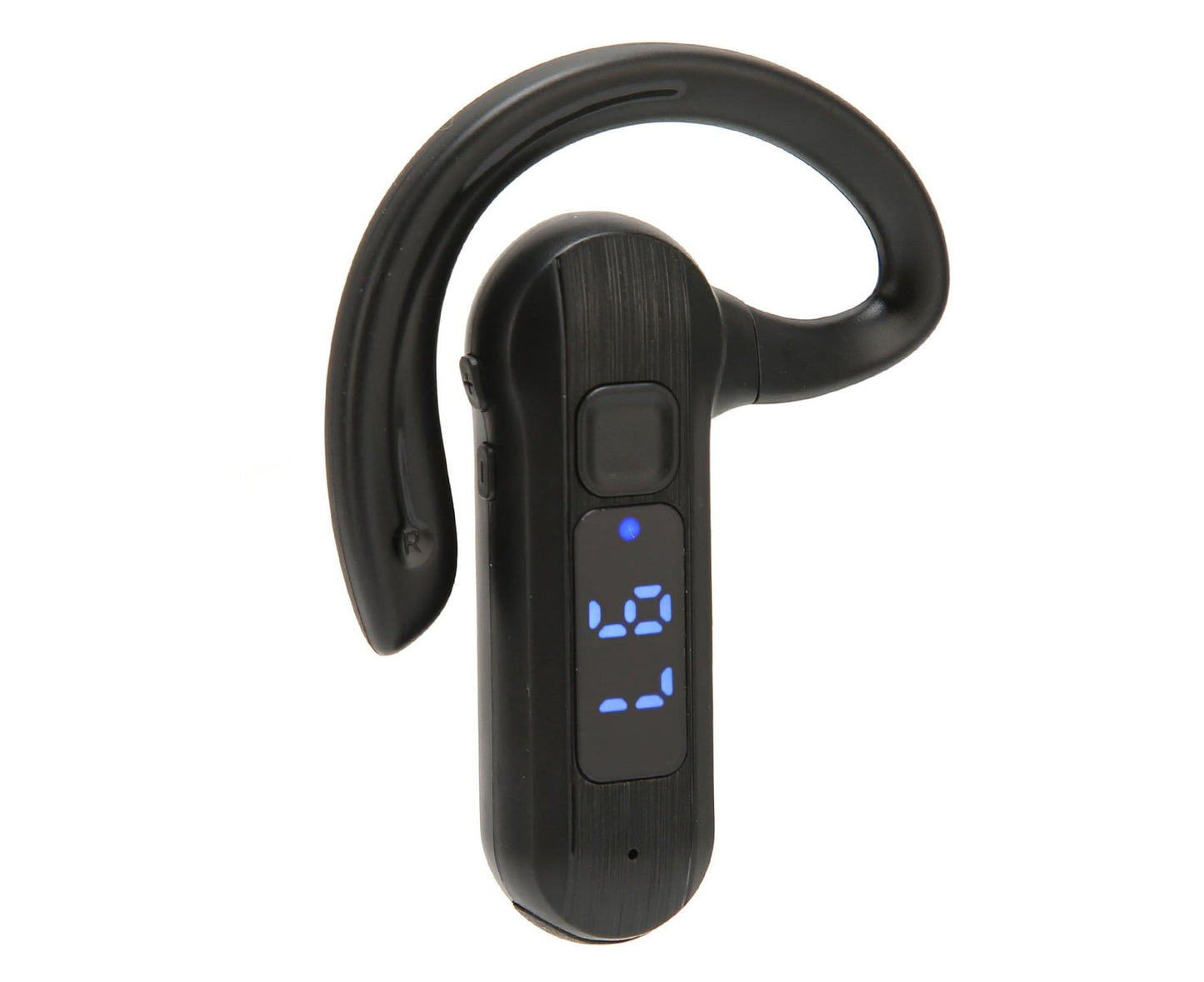 Single Ear Bone Conduction Headset Digital Display Voice Control Answering Wireless Earphone for Sports Business Black