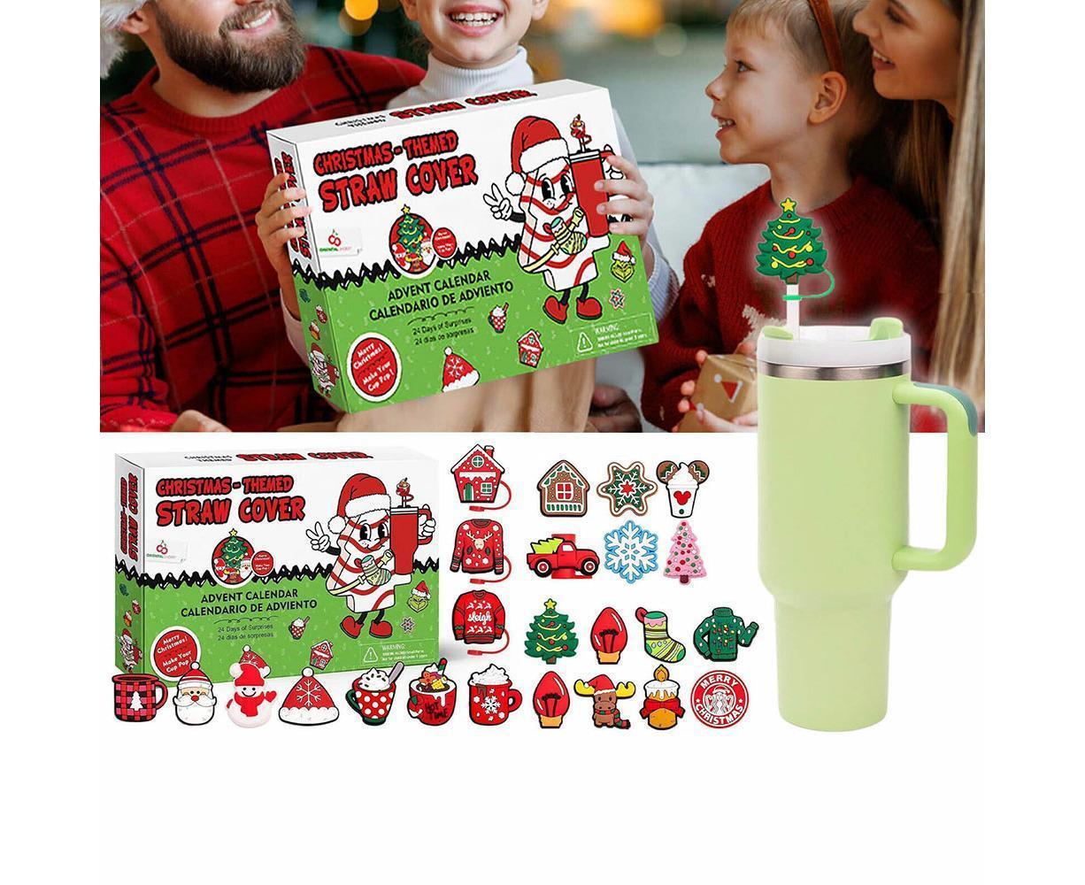 2024 Advent Calendar 24 Days of Christmas Surprises with 10mm Straw Toppers