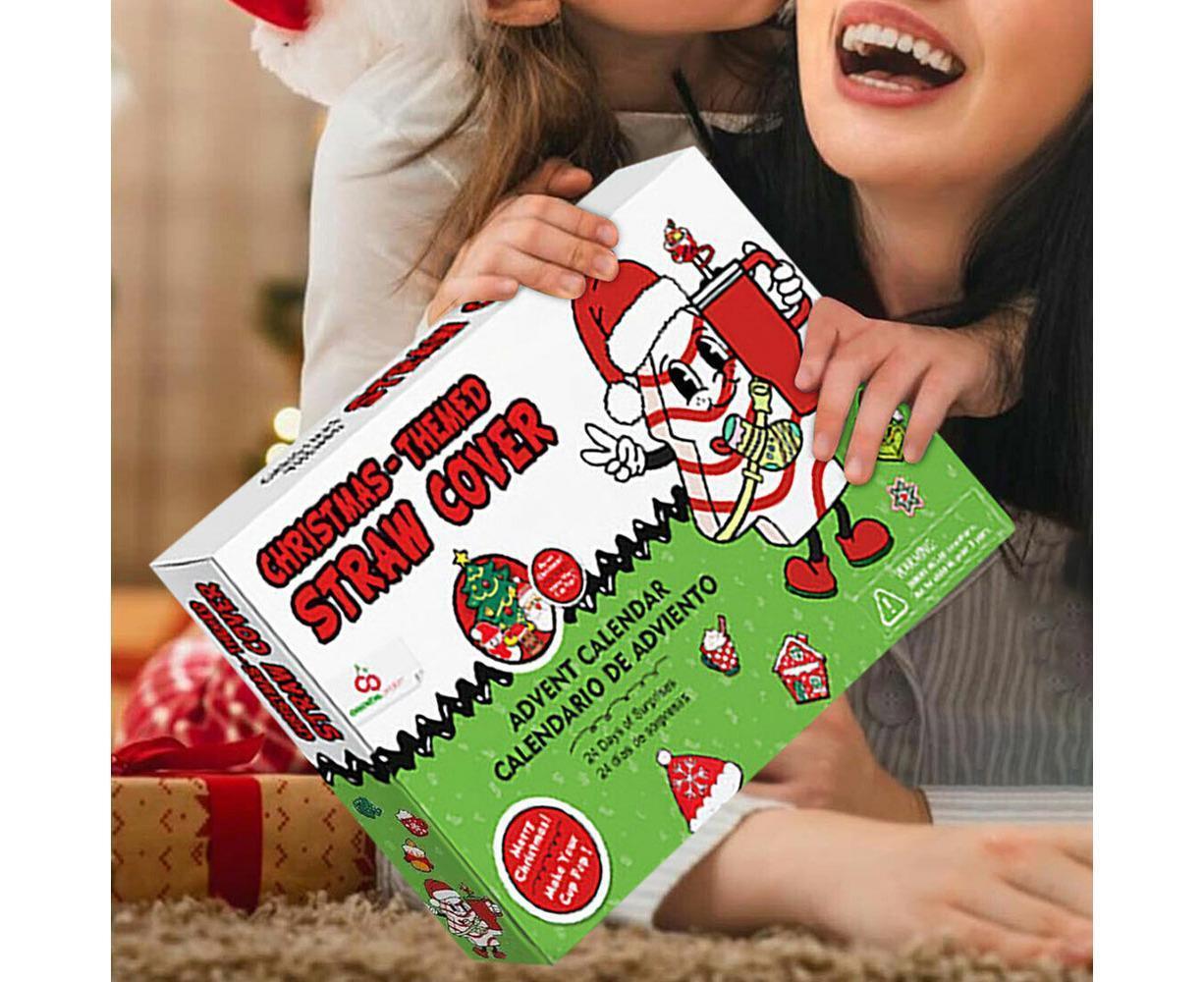 2024 Advent Calendar 24 Days of Christmas Surprises with 10mm Straw Toppers