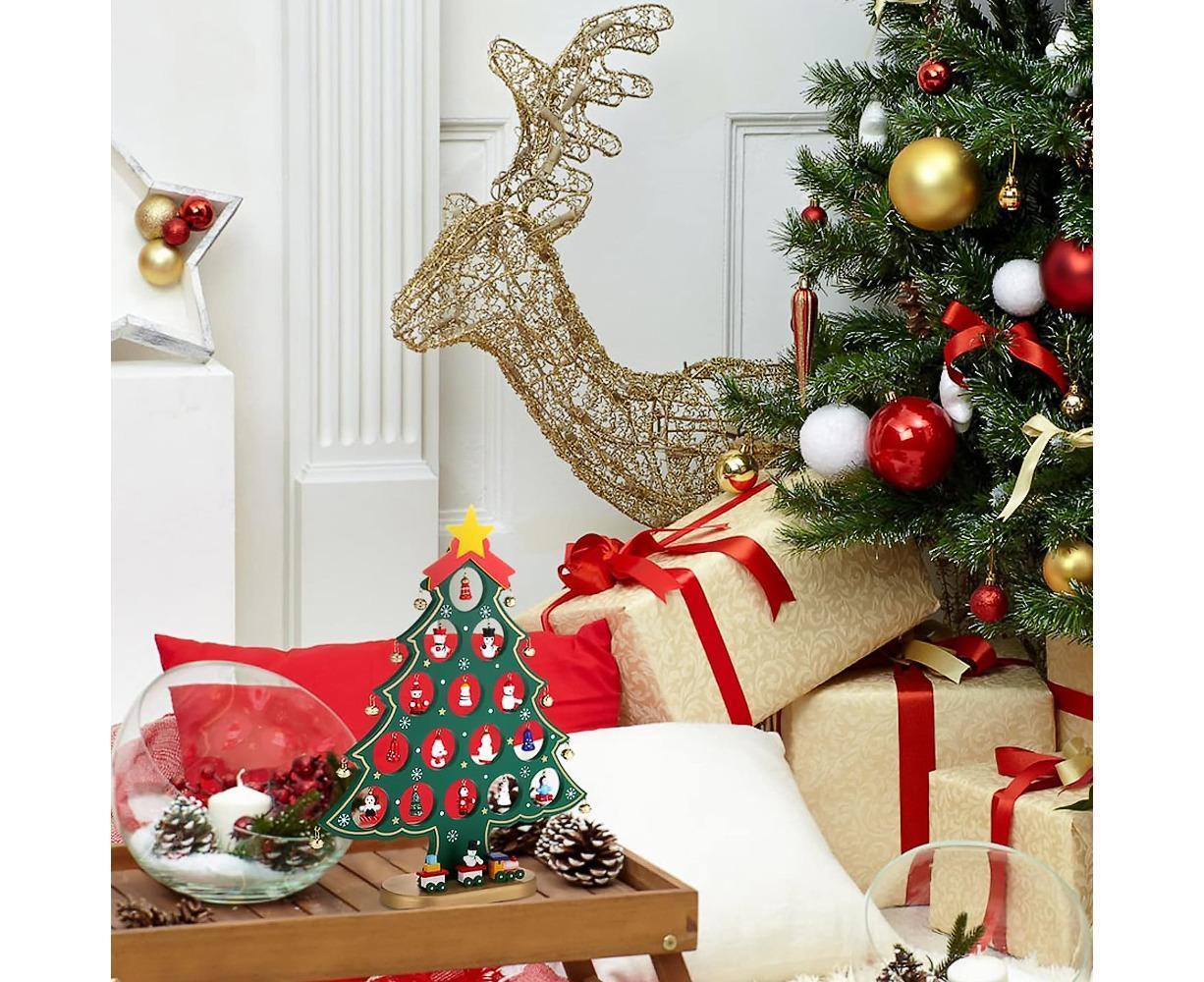Christmas Tree Advent Calendar 24 Days Countdown to Christmas Tabletop Wooden Advent Calendar Tree