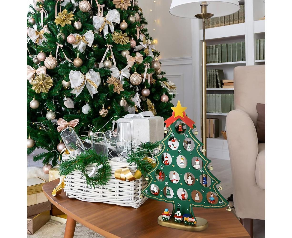 Christmas Tree Advent Calendar 24 Days Countdown to Christmas Tabletop Wooden Advent Calendar Tree