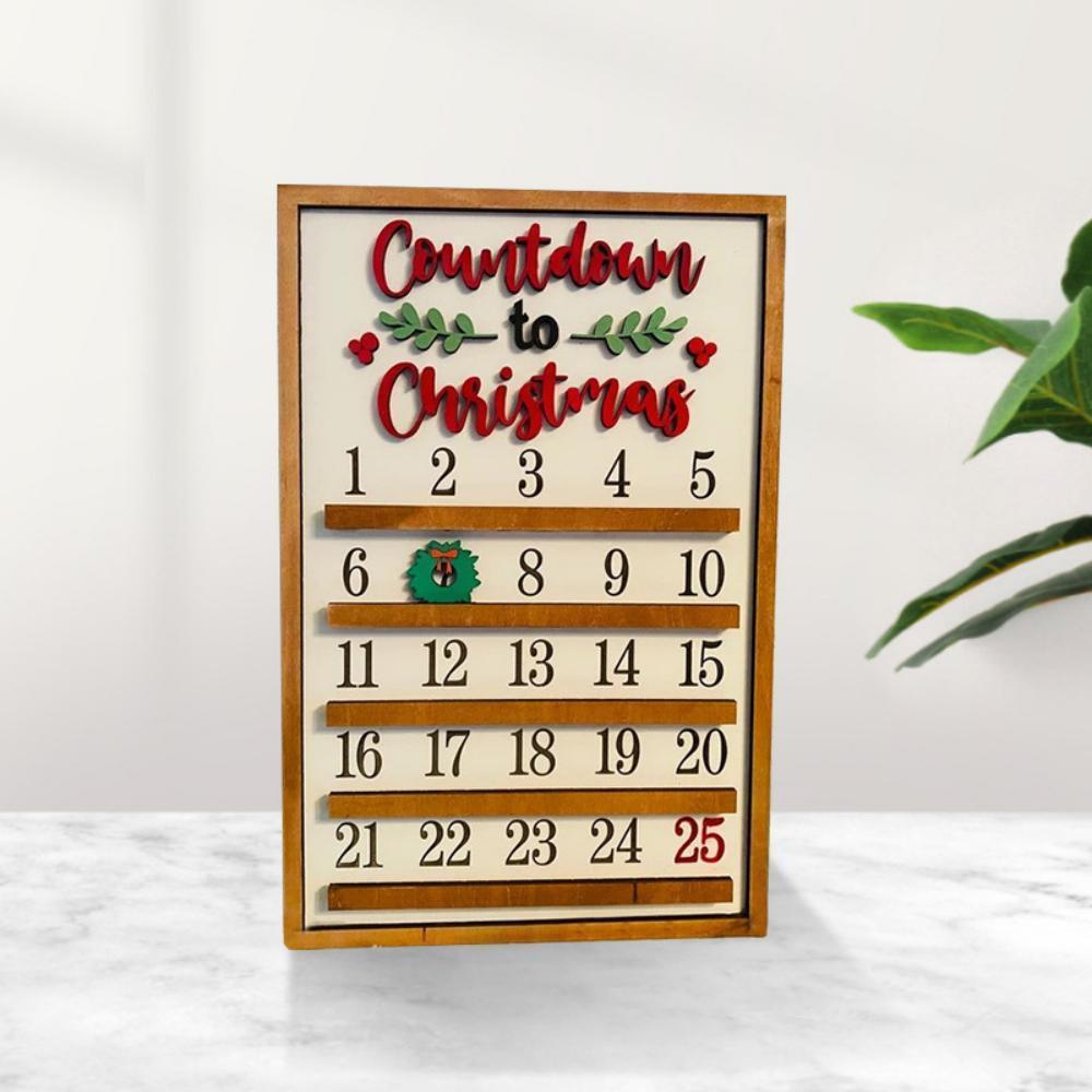 25 Days Wooden Hanging Christmas Advent Countdown Calendar