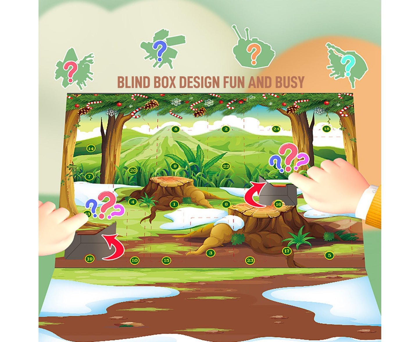 Christmas 24-piece Countdown Surprise Blind Box Insect Combination Boy and Girl's Assembly Small Particle Building Block Toys