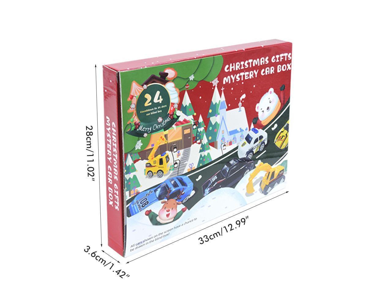 Christmas Advent Calendar 24 Days Countdown Calendar Toys Pull Back Cars Vehicles for Boy and Girls Party Favors Christmas Gift