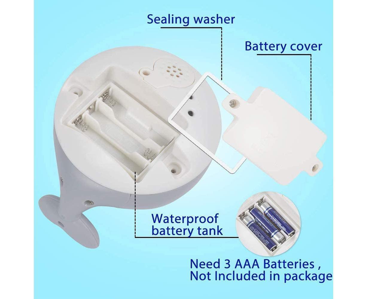1-6 Year bath toy water toy,whale spray induction floating bath toy with light and music, pool water spray toy