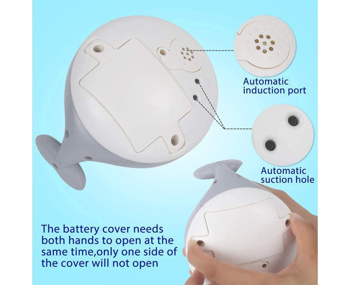 1-6 Year bath toy water toy,whale spray induction floating bath toy with light and music, pool water spray toy
