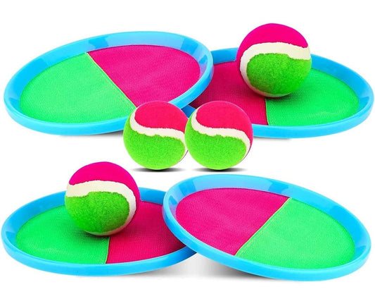 Toys Toss and Catch Game Set, Ball Sports Games with Paddles Balls and Storage Bag, Cotton ball toys